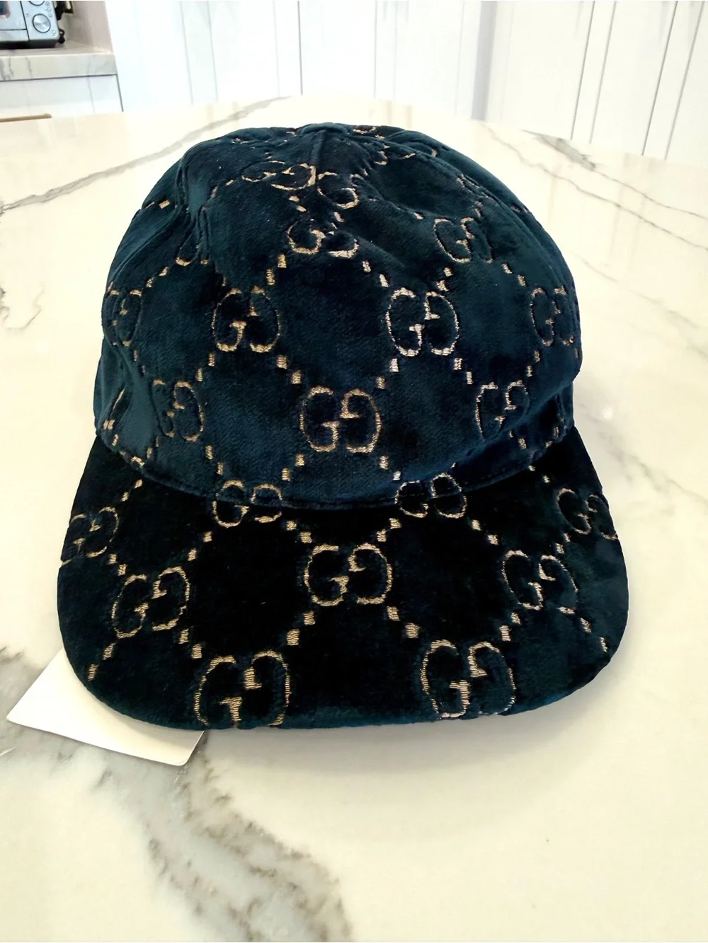 Gucci GG Logo Velvet Baseball Hat